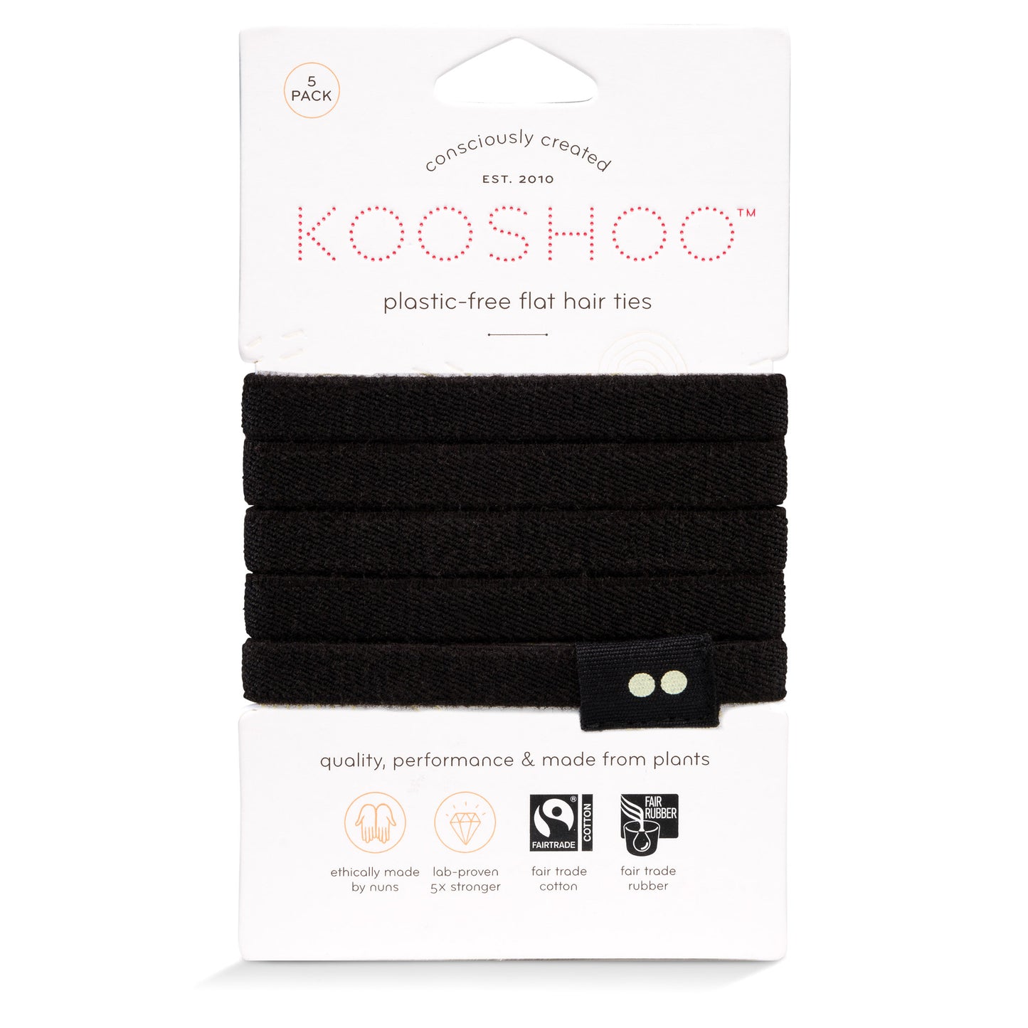 Hair Ties, Plastic-Free, Black