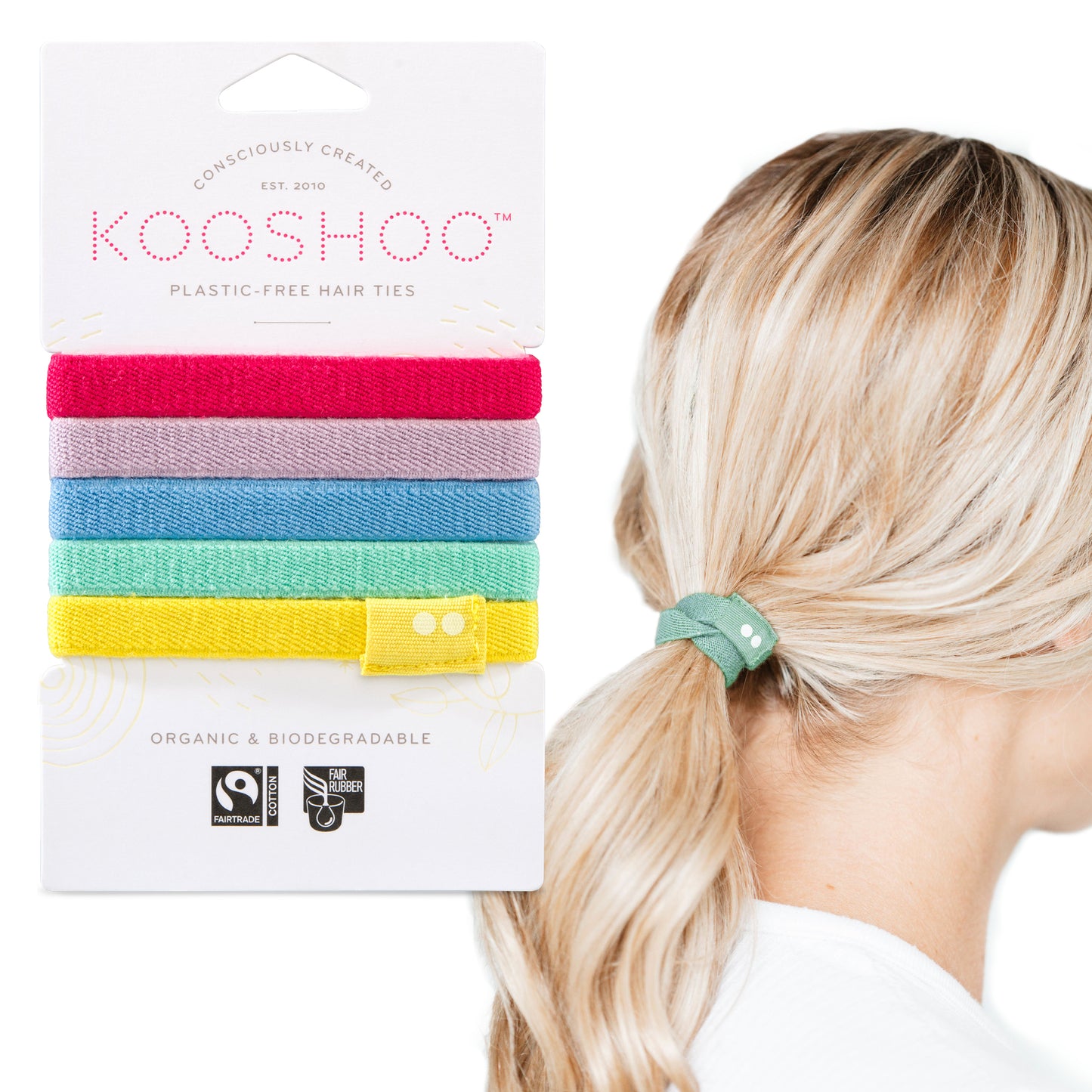 Hair Ties, Plastic-Free, Rainbow