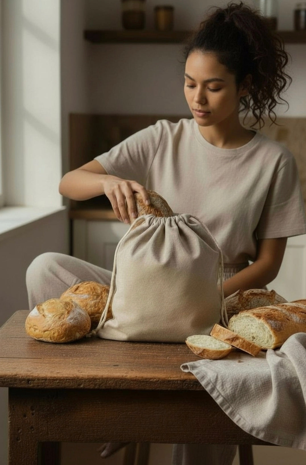 Large Beeswax Bread Bag