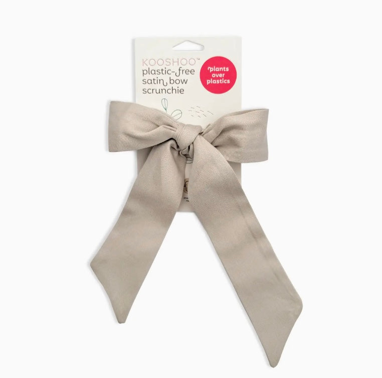 Organic Cotton, Satin Bow Scrunchie, Pumice Stone