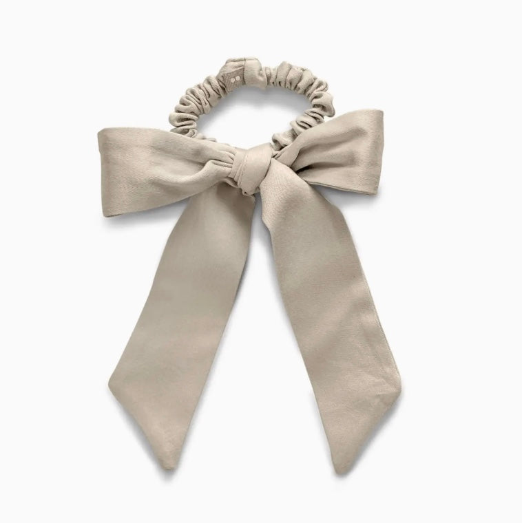 Organic Cotton, Satin Bow Scrunchie, Pumice Stone
