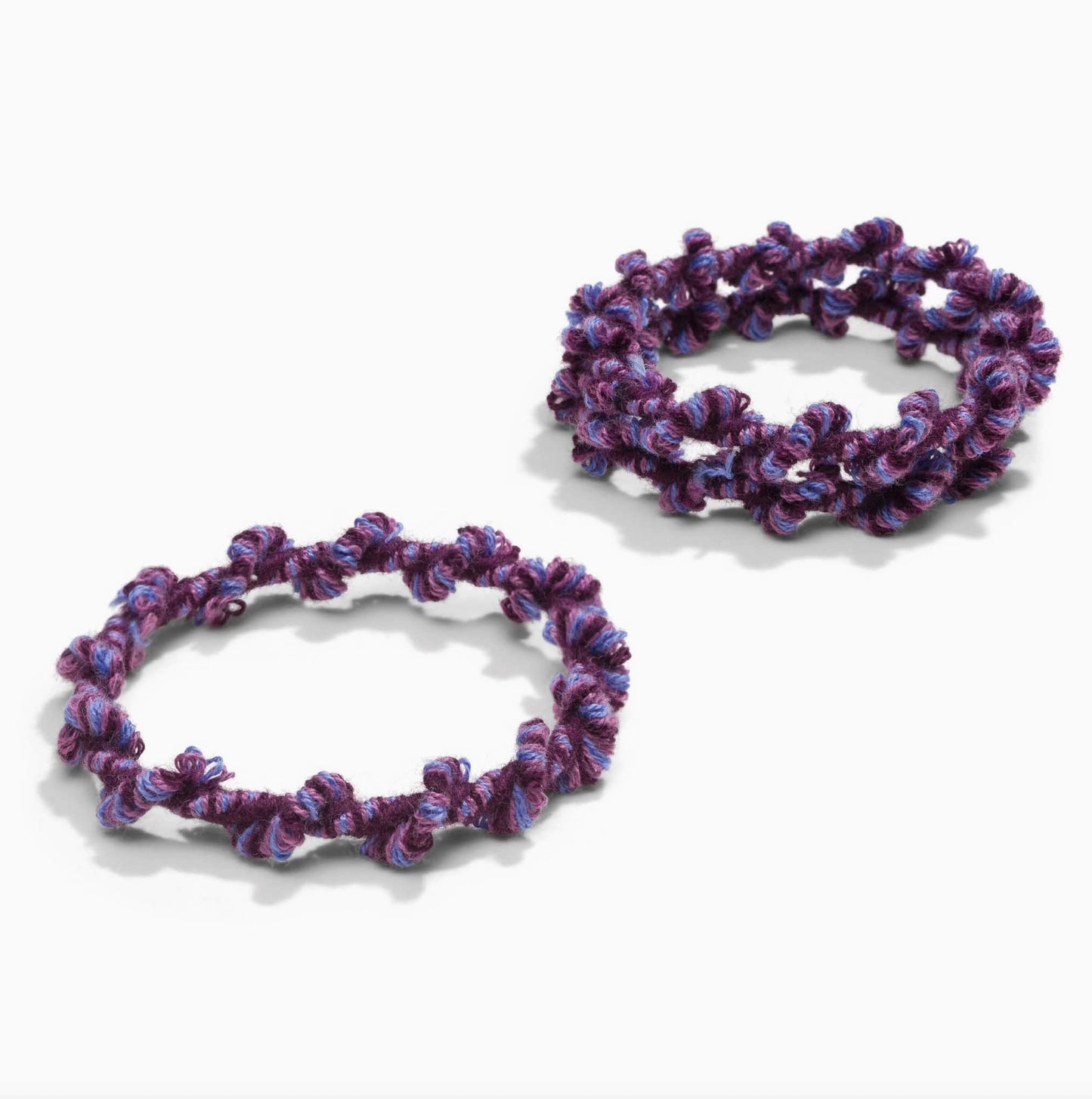 Crochet Hair Ties, Plastic-Free, Purple Frost