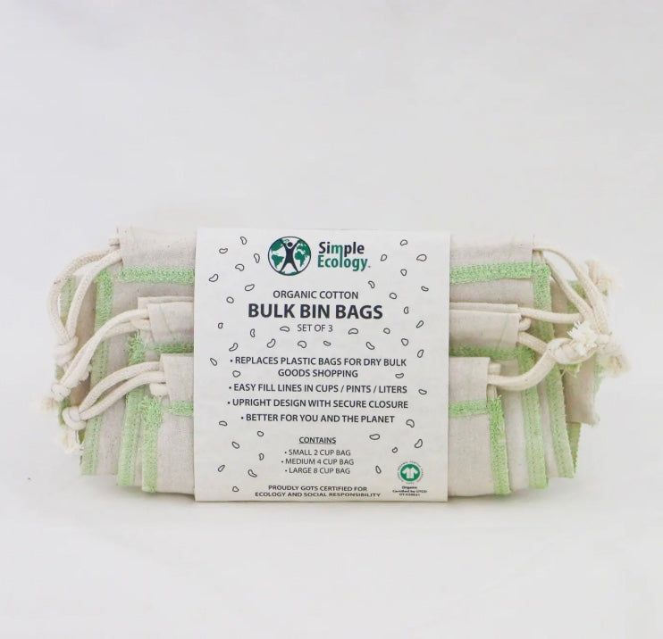 Organic Cotton Bulk Bin Bags - Set of 3
