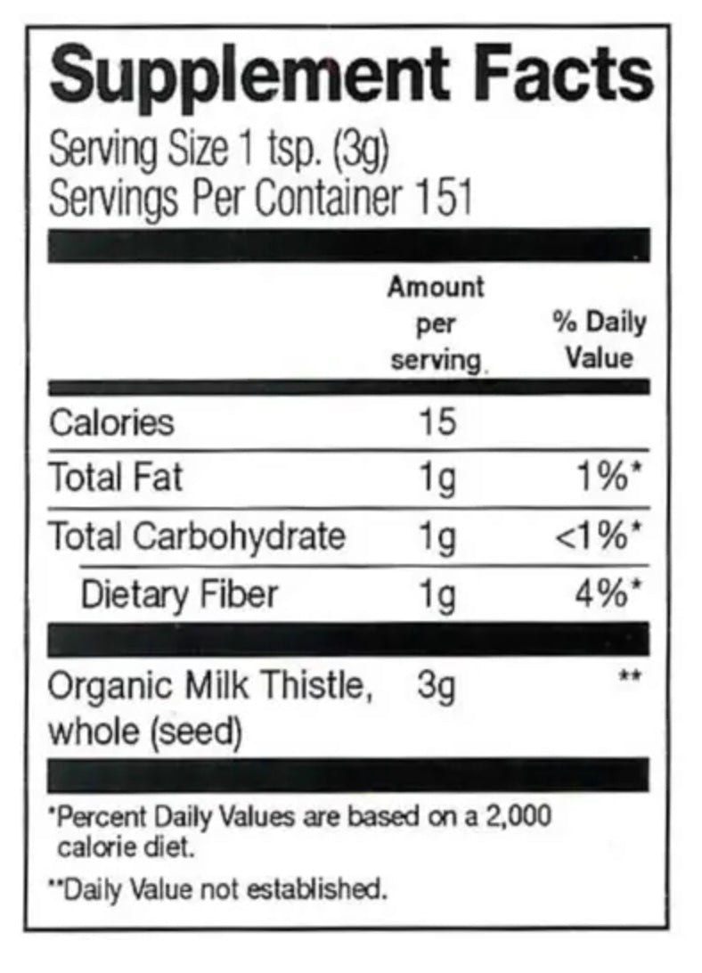 Milk Thistle Seed Whole, Organic (303)