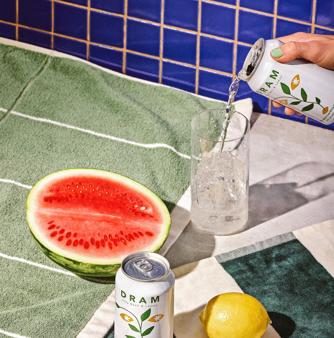 Holy Basil & Lemon Adaptogenic Sparkling Water