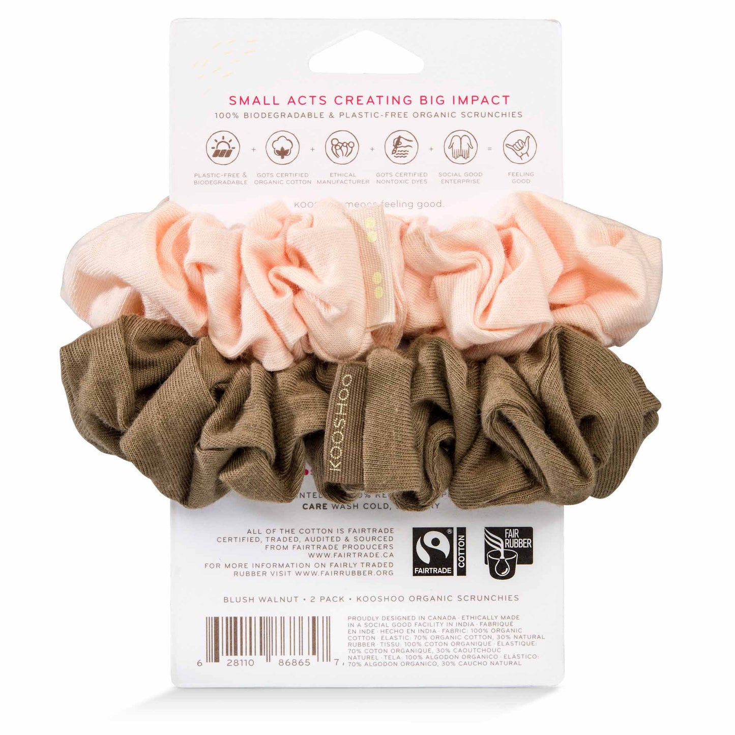 Scrunchie, Plastic Free, Blush Walnut