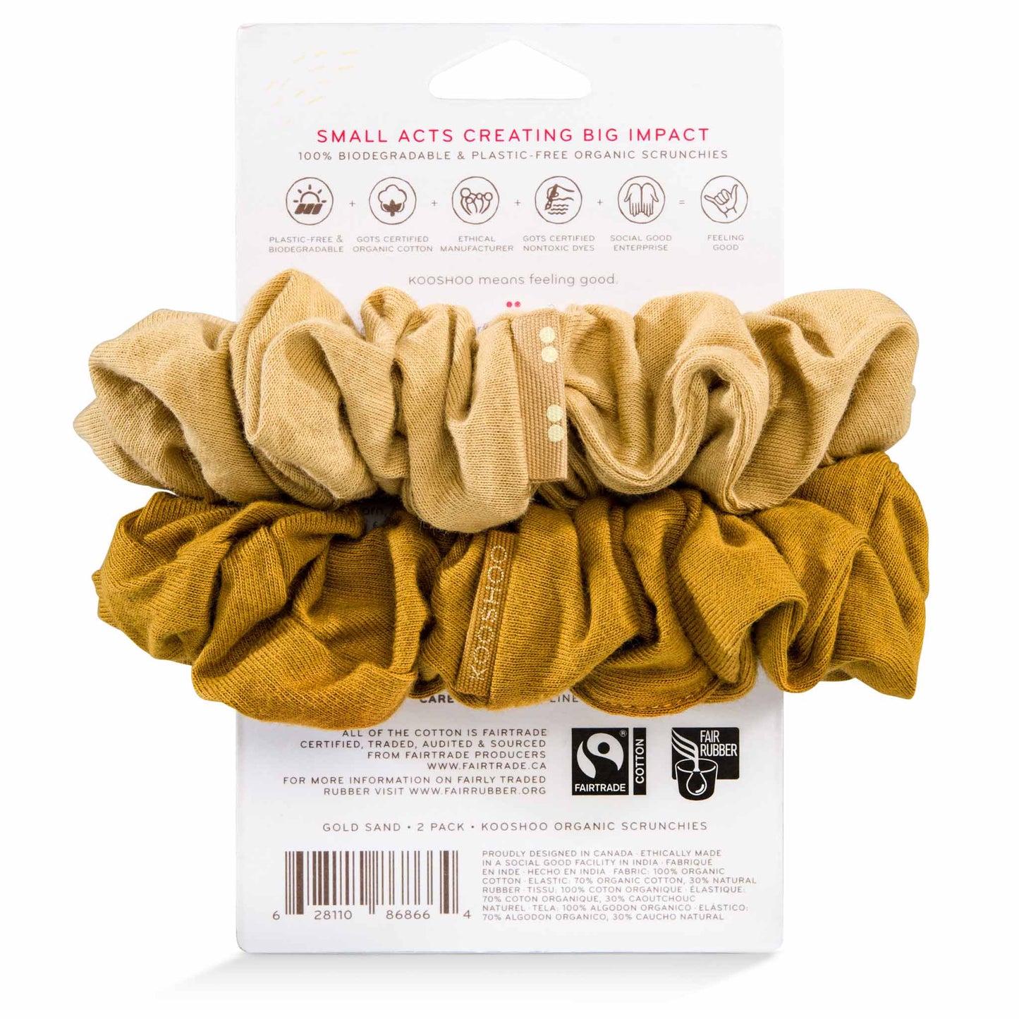 Scrunchie, Plastic Free, Gold Sand