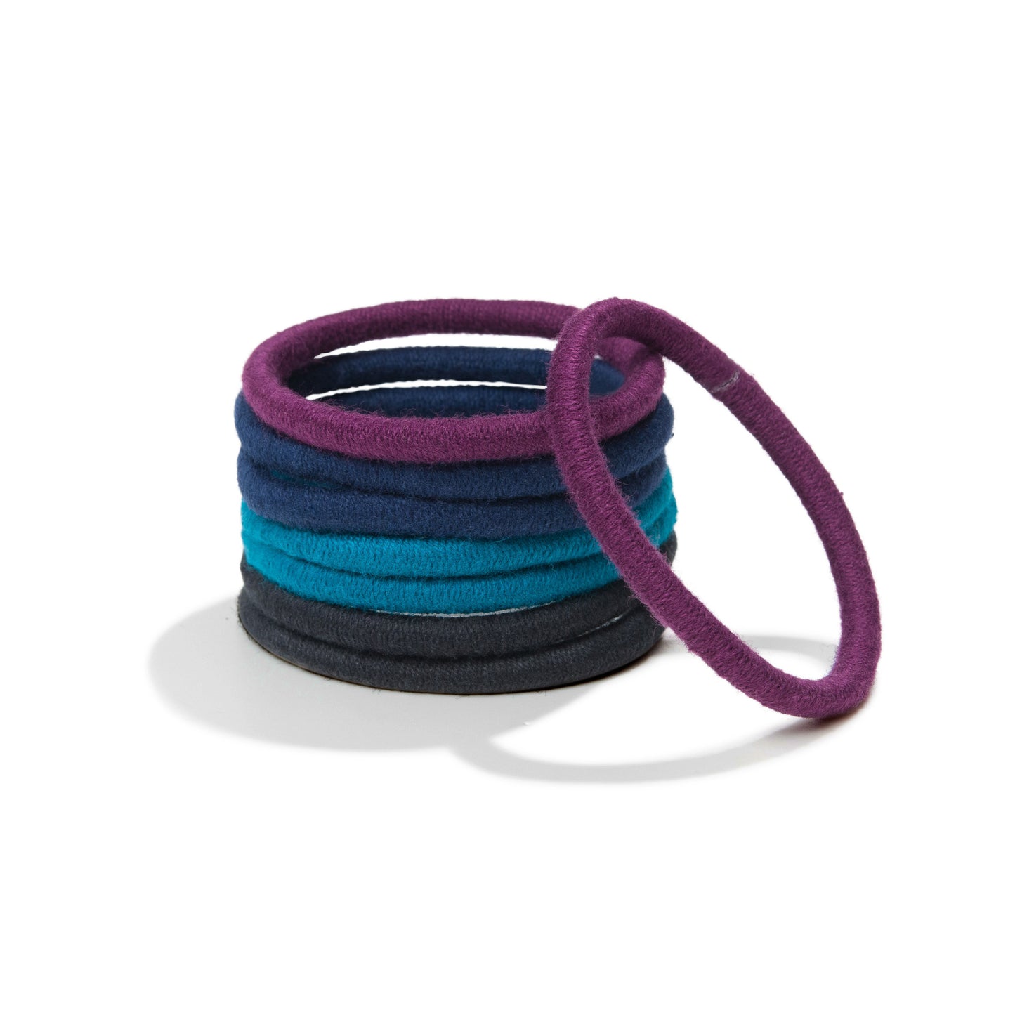 Hair Ties, Plastic-Free, Dark Hues, Mondo Round 8 Pack