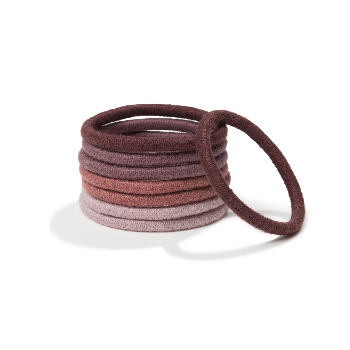 Hair Ties, Plastic-Free, Earth Tints, Mondo Round 8 Pack