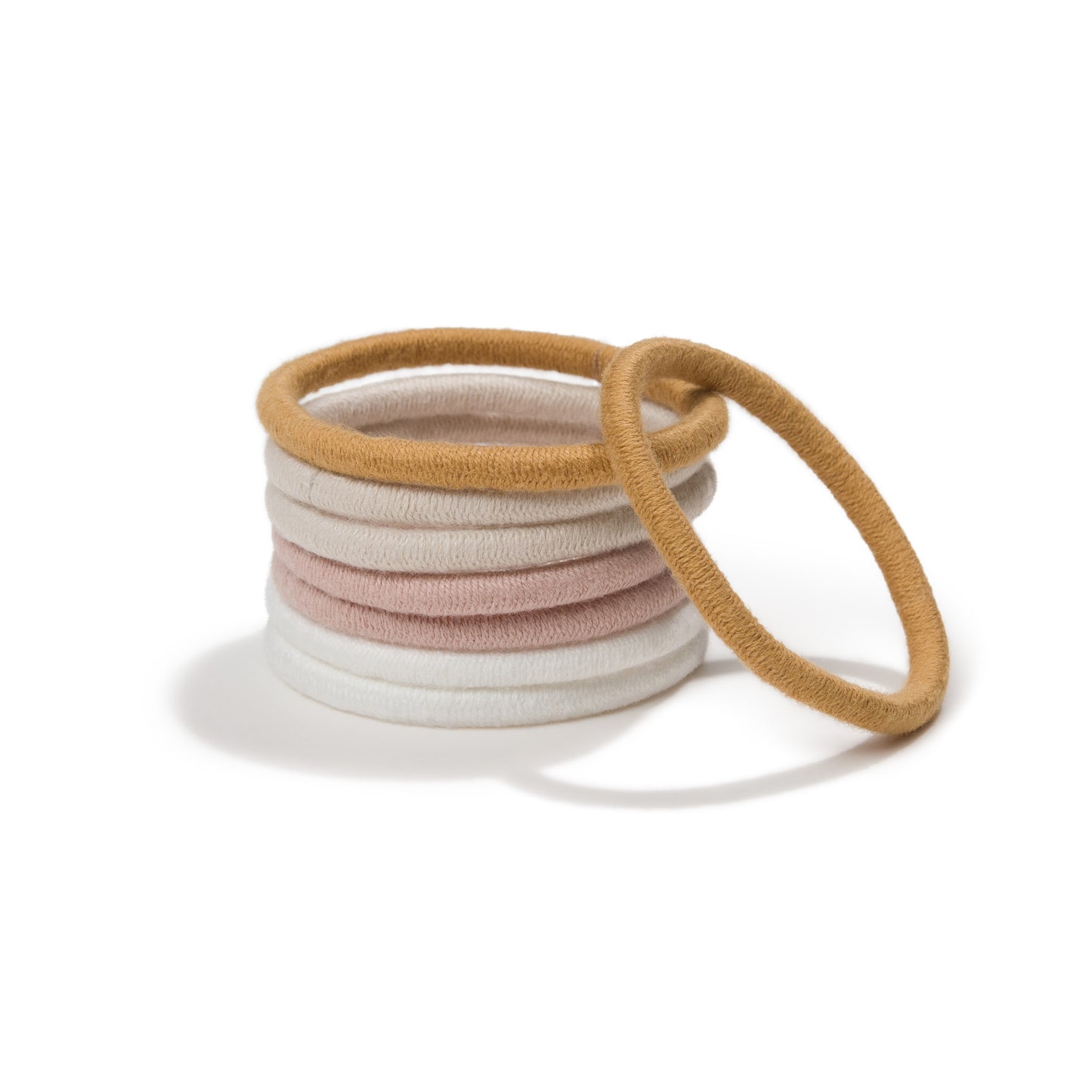 Hair Ties, Plastic-Free, Golden Fibers, Mondo Round 8 Pack