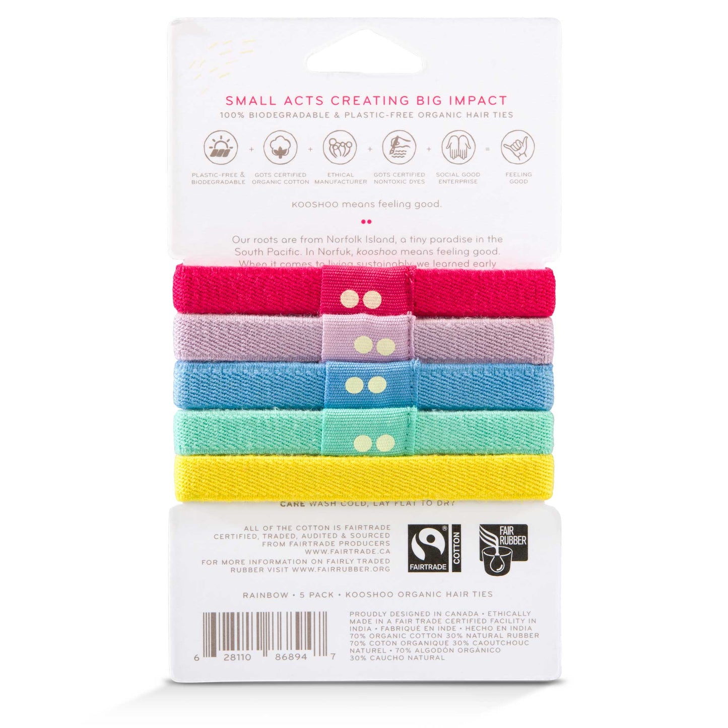 Hair Ties, Plastic-Free, Rainbow