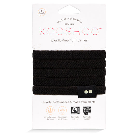 Hair Ties, Plastic-Free, Black