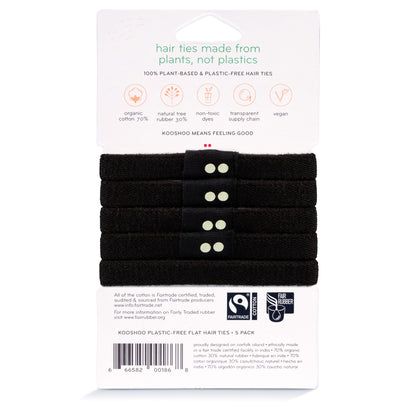 Hair Ties, Plastic-Free, Black