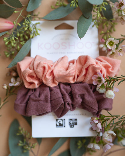 Scrunchie, Plastic Free, Coral Rose