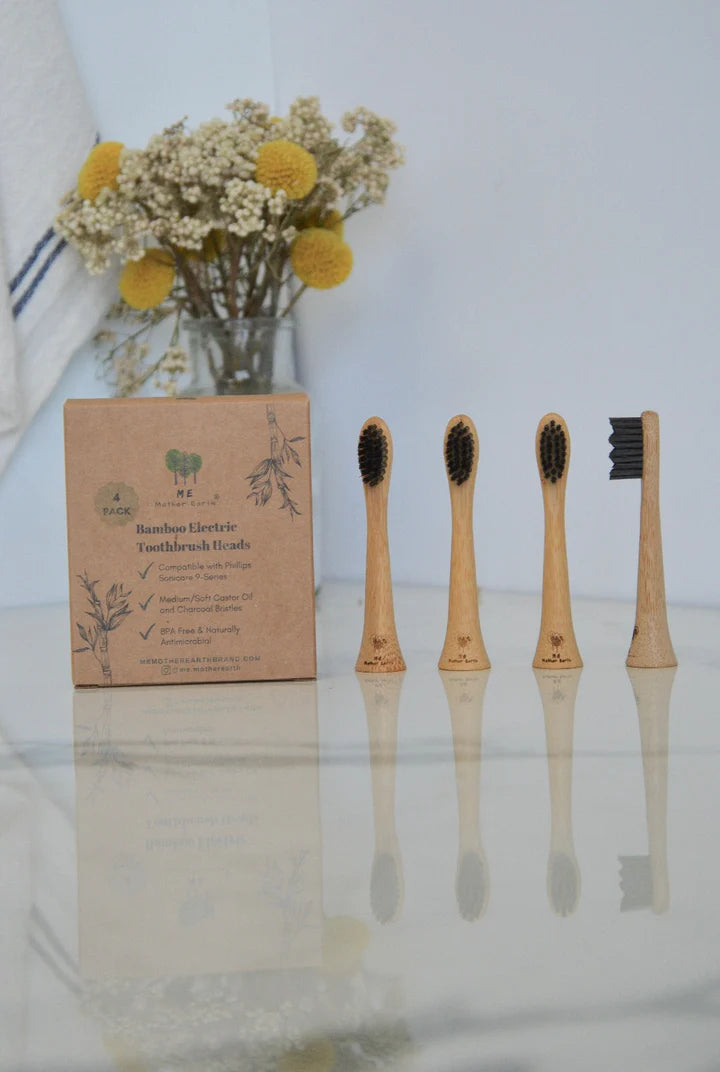 Bamboo Electric Toothbrush Heads, 4-pack