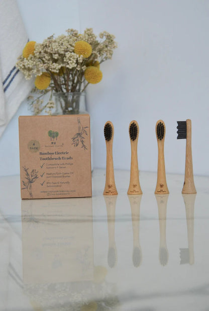 Bamboo Electric Toothbrush Heads, 4-pack