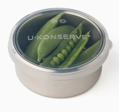 Round Stainless Steel Container w/ Clear Silicone Lid - 5oz