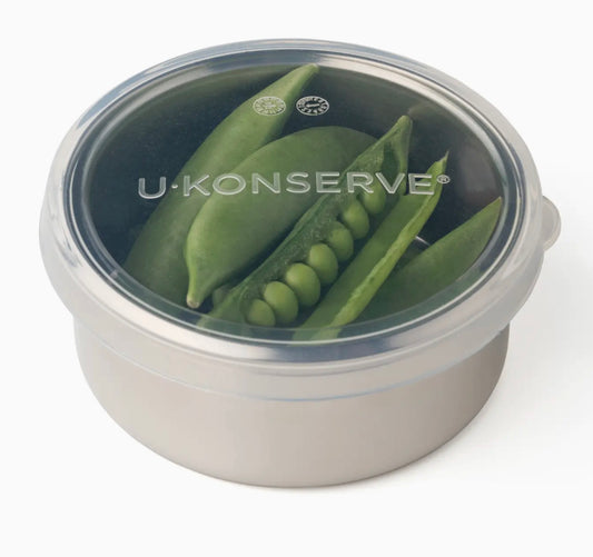 Round Stainless Steel Container w/ Clear Silicone Lid - 5oz