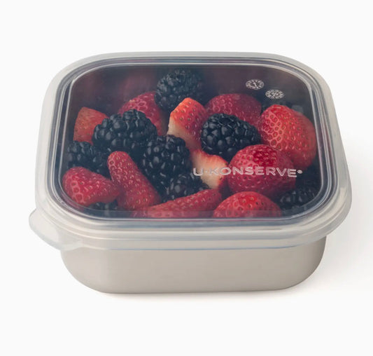 Square To-Go Container w/ Clear Silicone Lid - 15oz