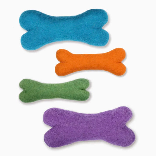 Eco Wool Toy Dog Bone