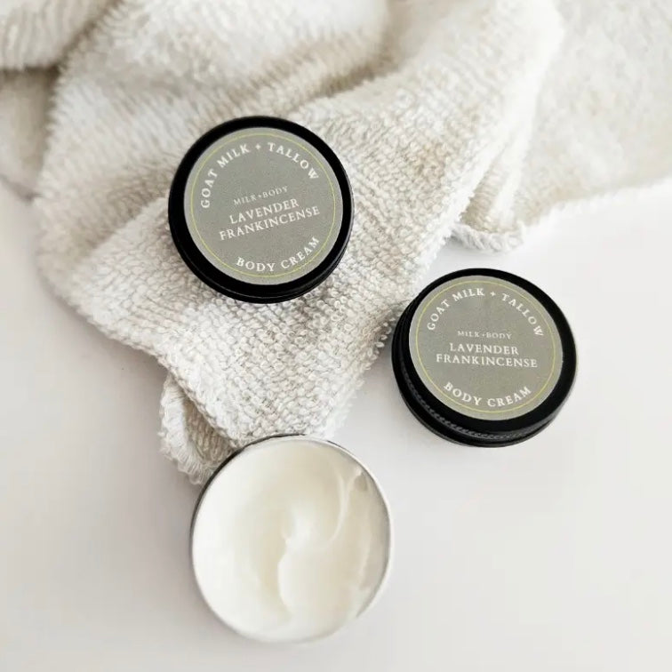 Mini Goat Milk + Tallow Body Cream, Lavender Frankincense