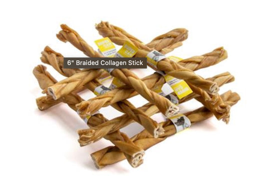 6" Braided Collagen Stick