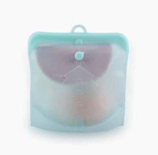 Turquoise Silicone Snap Close Bag - Small