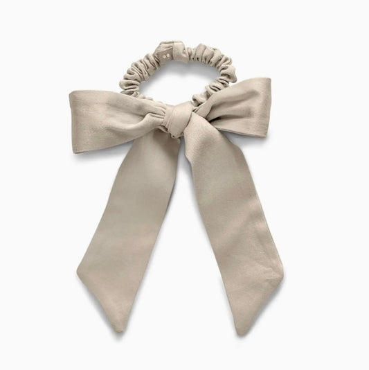 Organic Cotton, Satin Bow Scrunchie, Pumice Stone