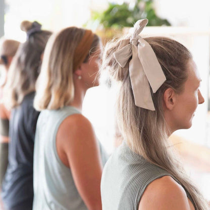 Organic Cotton, Satin Bow Scrunchie, Pumice Stone
