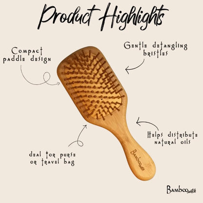 Bamboo Hairbrush, Small Paddle