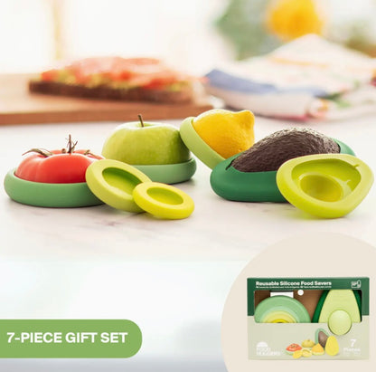 Reusable Silicone Food Savers Gift Set - 7 Pieces