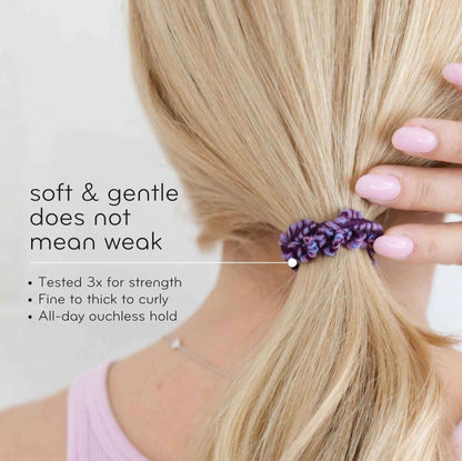 Crochet Hair Ties, Plastic-Free, Purple Frost