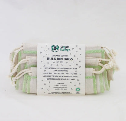 Organic Cotton Bulk Bin Bags - Set of 3