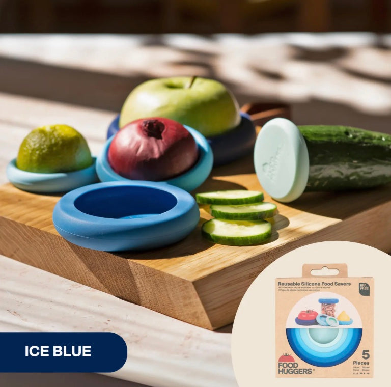 Reusable Silicone Food Saver, Set of 5, Ice Blue