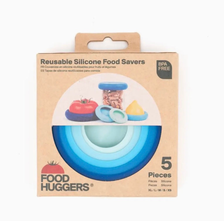 Reusable Silicone Food Saver, Set of 5, Ice Blue