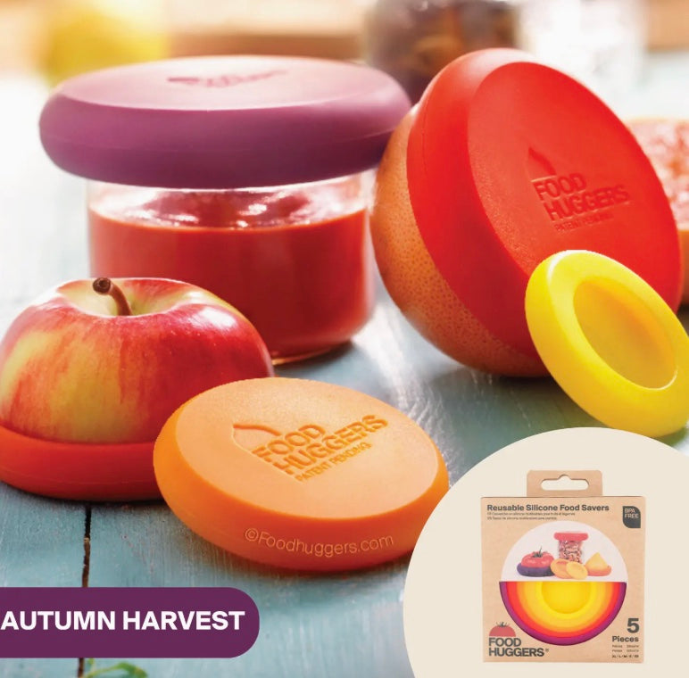 Reusable Silicone Food Savers, Set of 5, Autumn Harvest