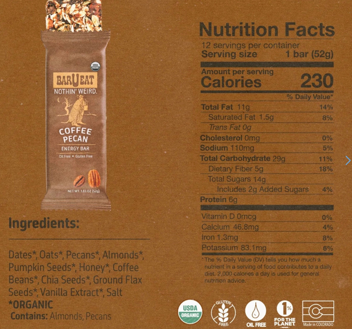 Bar U Eat - Coffee Pecan