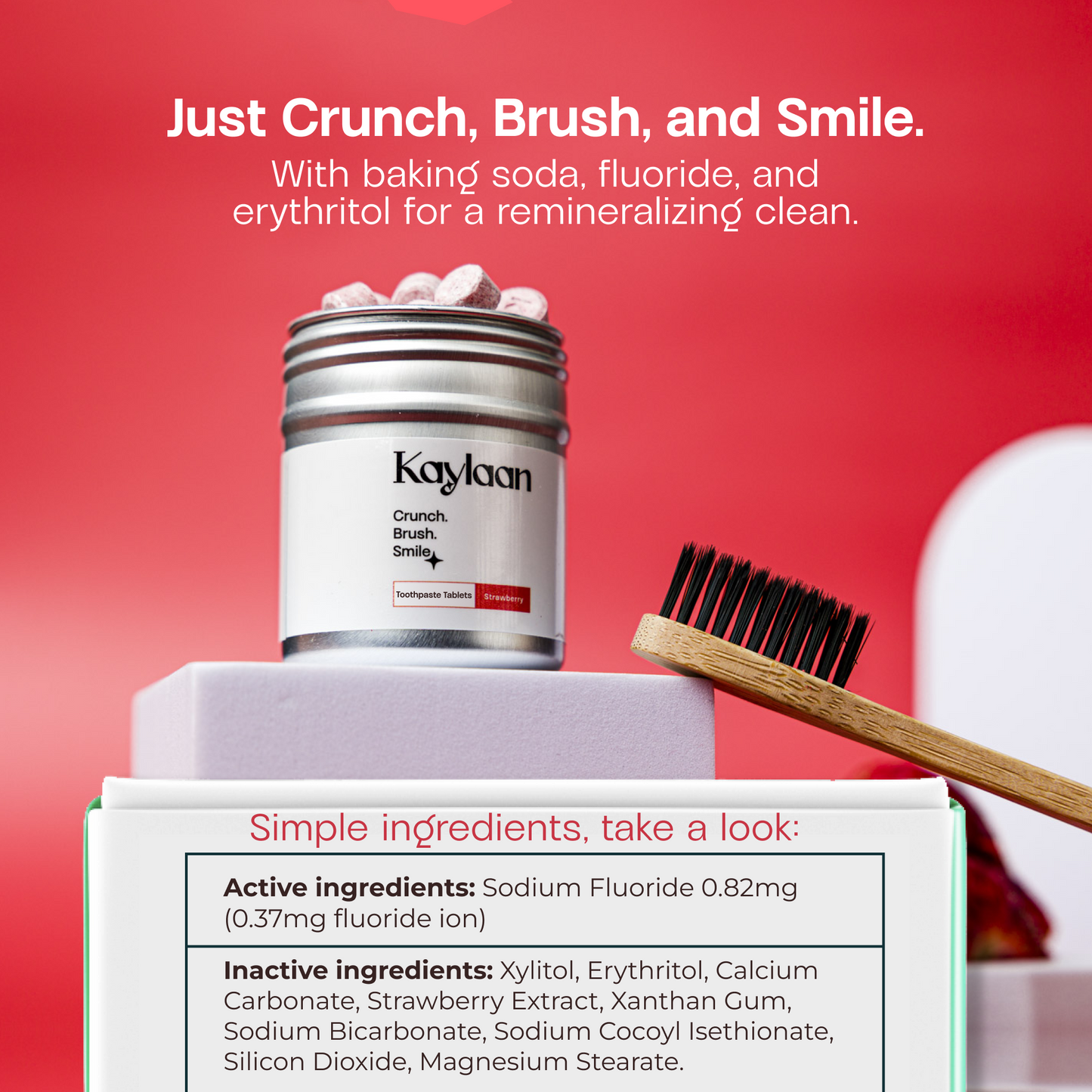 Fluoride Toothpaste Tablets | Strawberry | Tin