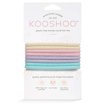 Hair Ties, Plastic-Free, Pastel Blooms, Mondo Round 8 Pack