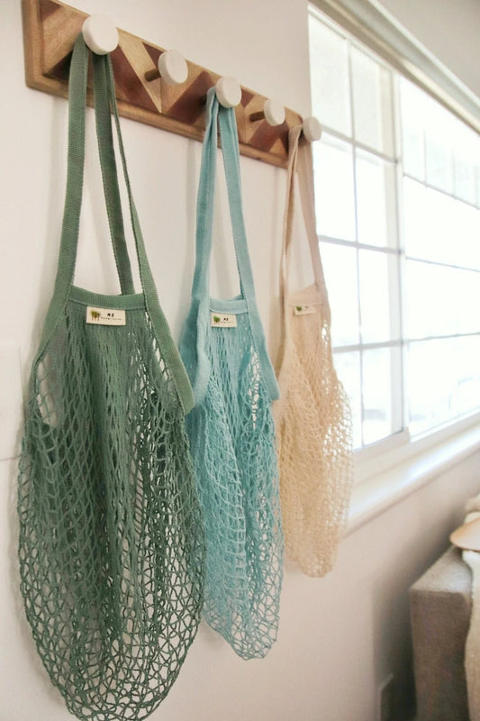 The "One Tripper" Huge Mesh Market Bag - Sage Green